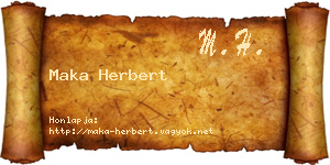 Maka Herbert névjegykártya